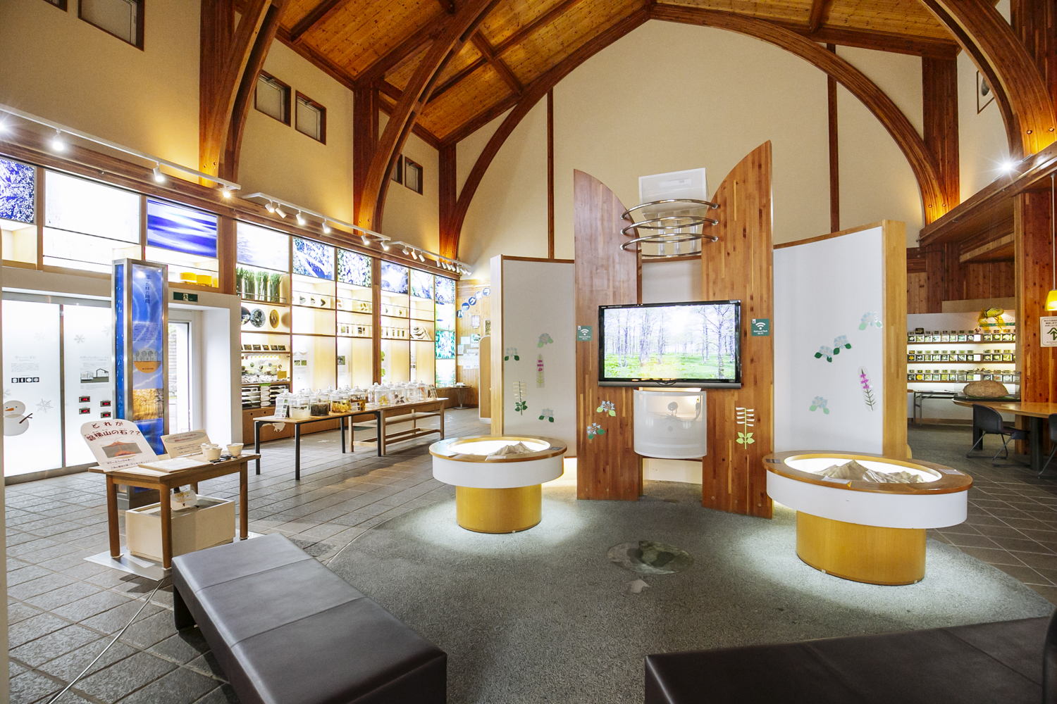 大量使用立體模型和照片的易於理解的展品