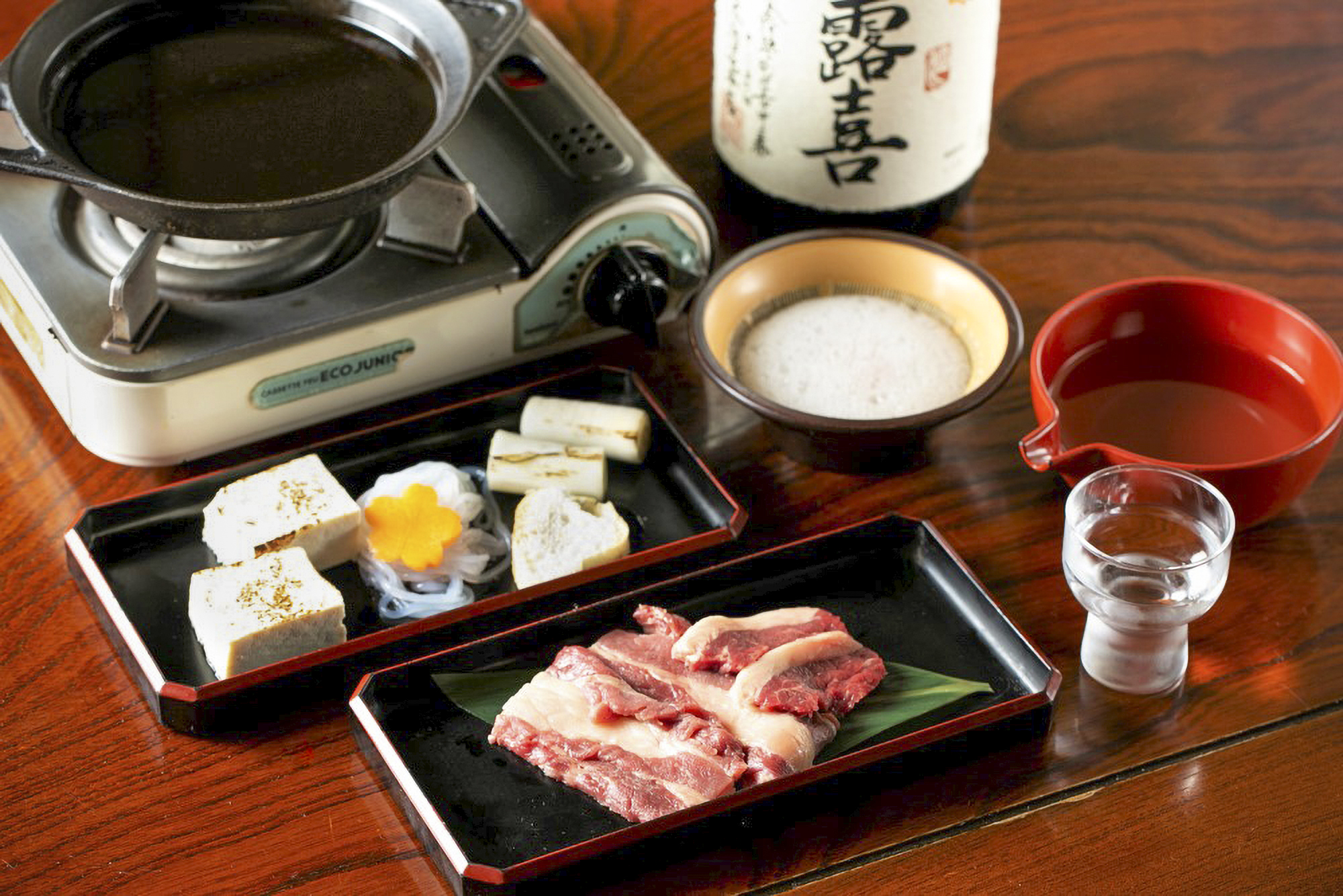 著名的「會津櫻花火鍋 W 牛排禪」JPY1870