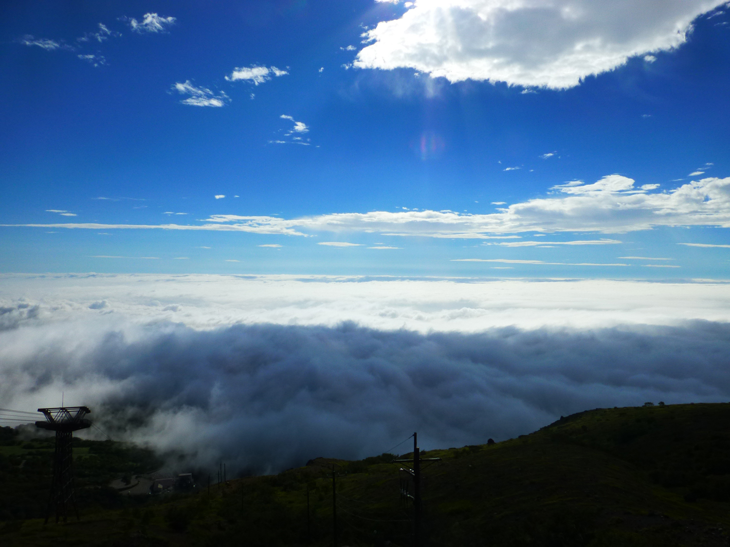從山頂站望向那須山脈上空的雲海