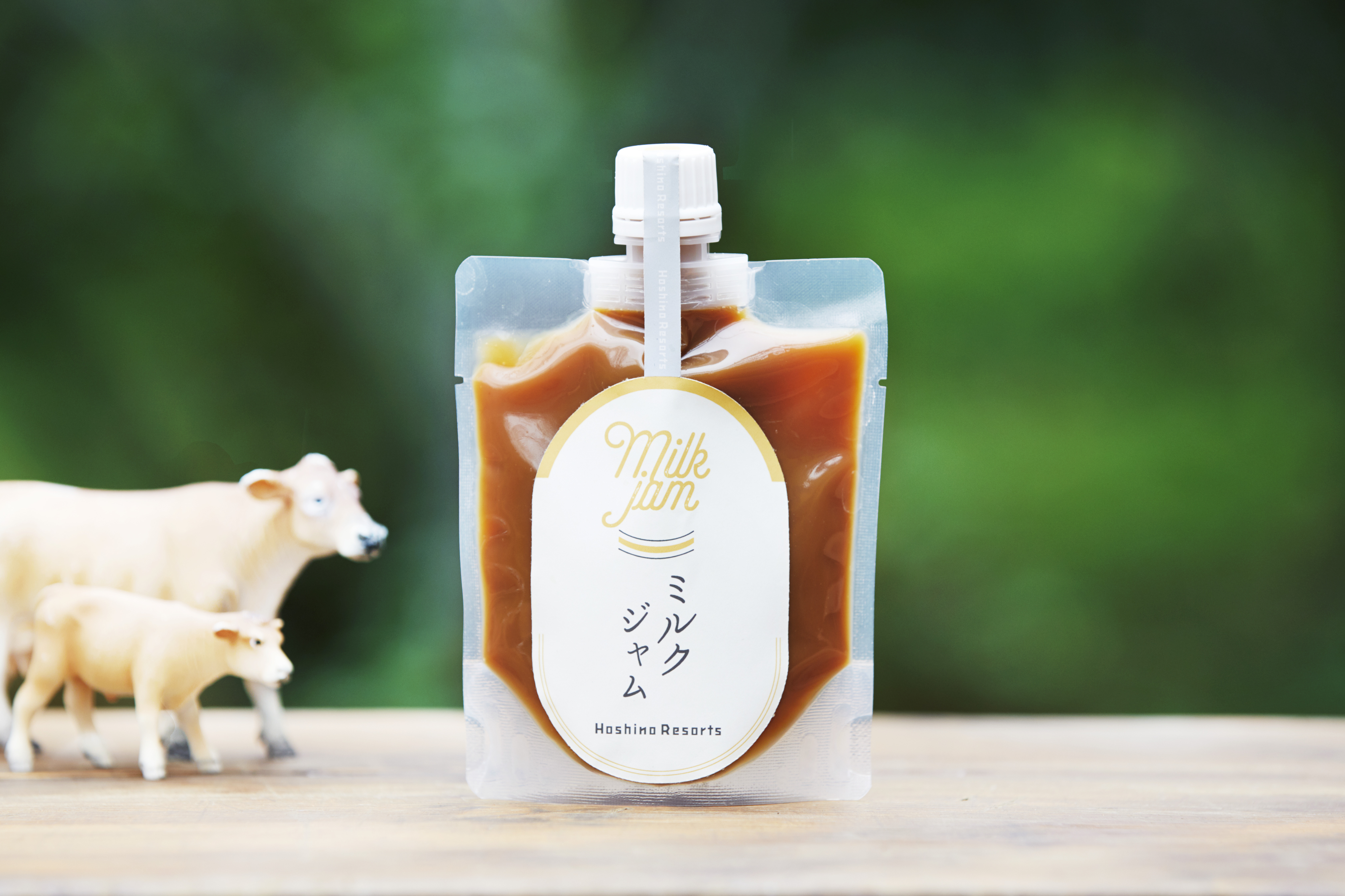 「牛奶果醬」200克JPY1100。 「RISONARE 山梨八岳」、「RISONARE 熱海」等設施在星野集團設施中販售　　