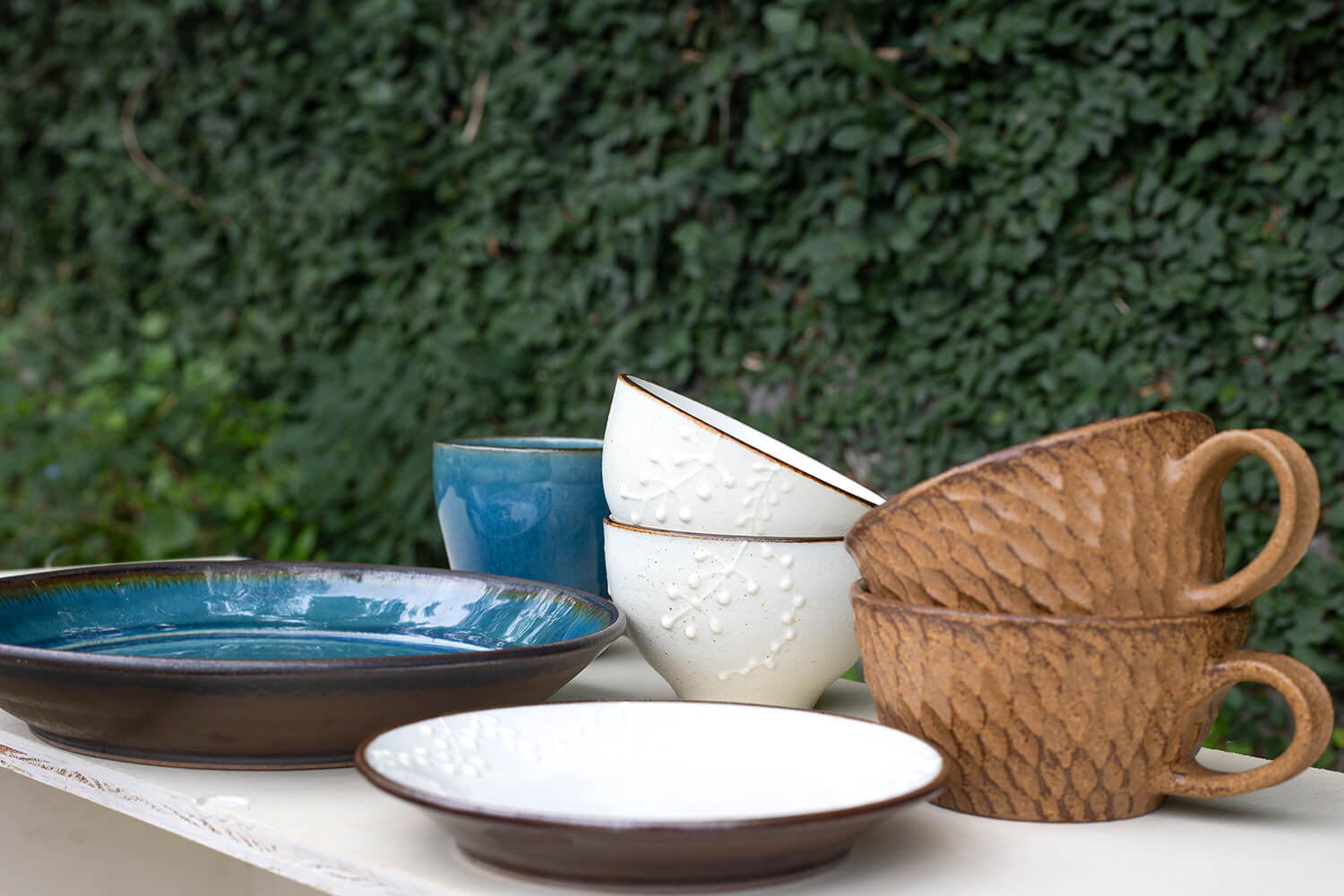 藍邊盤（7.5吋）、藍色免費杯、Itchin makai、堅果湯杯、Itchin 5吋盤