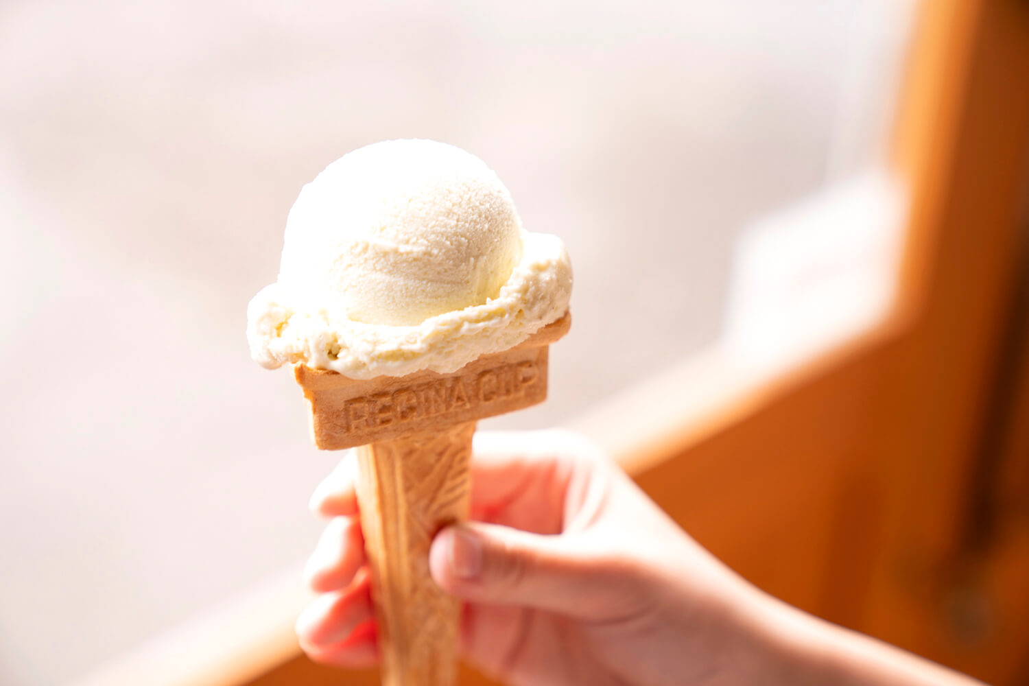 冰淇淋「猿梨」450日圓。 使用福島縣玉川村的著名產地