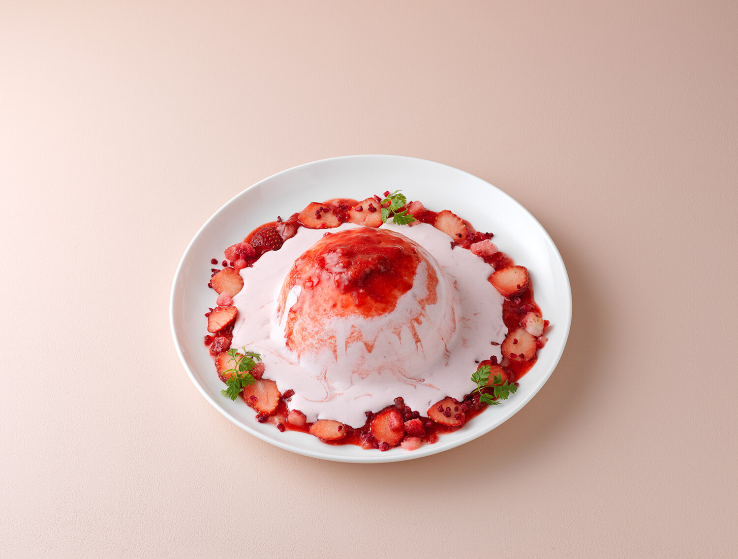 「蓬鬆的乳酪舒芙蕾 - 草莓肉丸」JPY1980（附飲料）