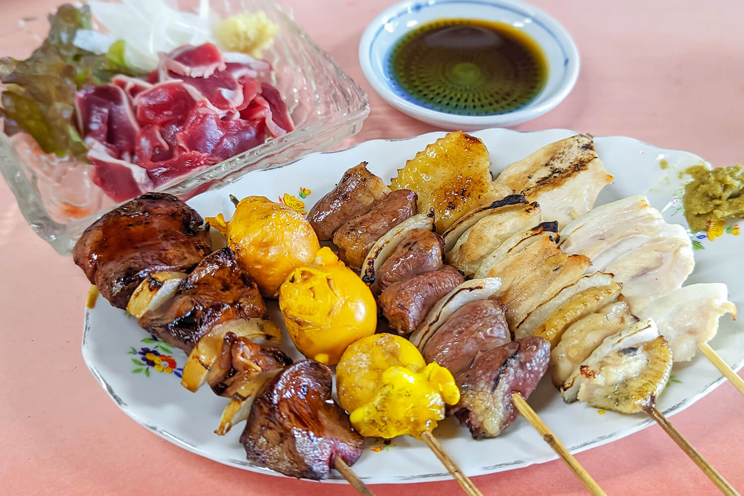 從左到右依次為「Kimo」、「蛋」、「鳥目」、「川」、「柏」（1 JPY162~）和「砂」（540日圓）