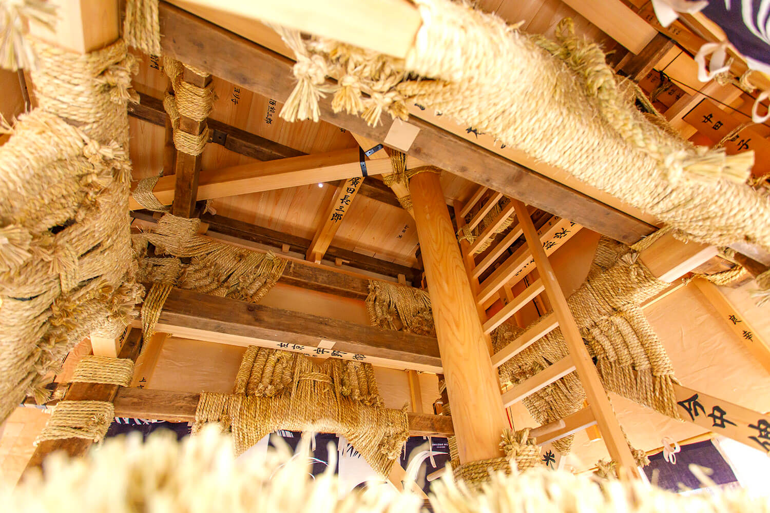 緊緊纏繞的粗繩，具有藝術美感