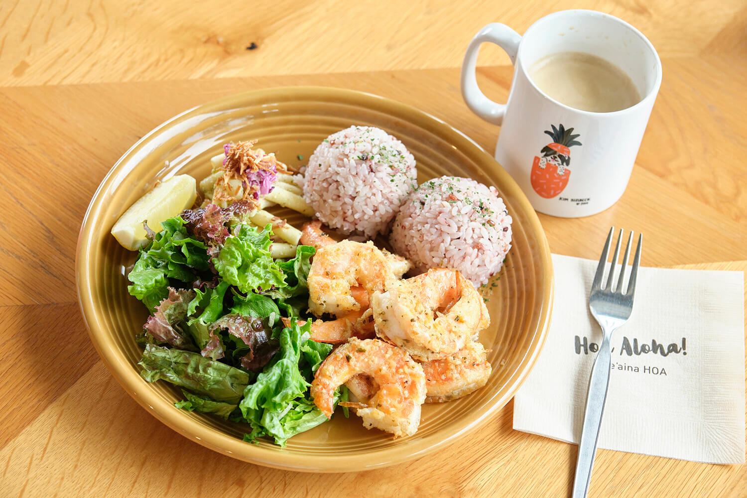 「蒜香蝦（普通）」JPY1200「35COFFEE島混合」400日圓