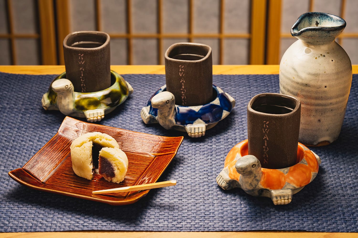 蛋黃時雨和3種日本清酒「八雲清酒套餐」