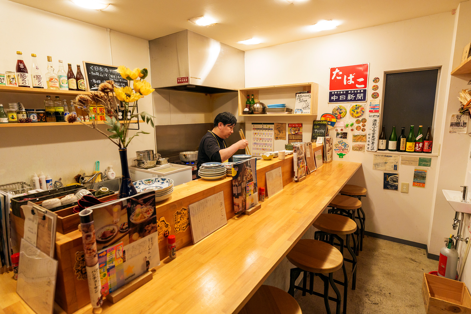 被關東煮的好的香味兒包圍的店內
