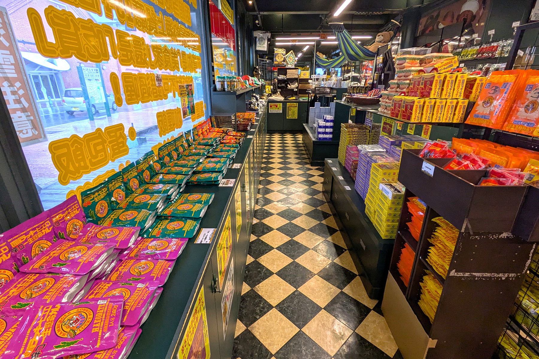 The souvenir section stretches this far back! Original merchandise is packed tightly on the shelves