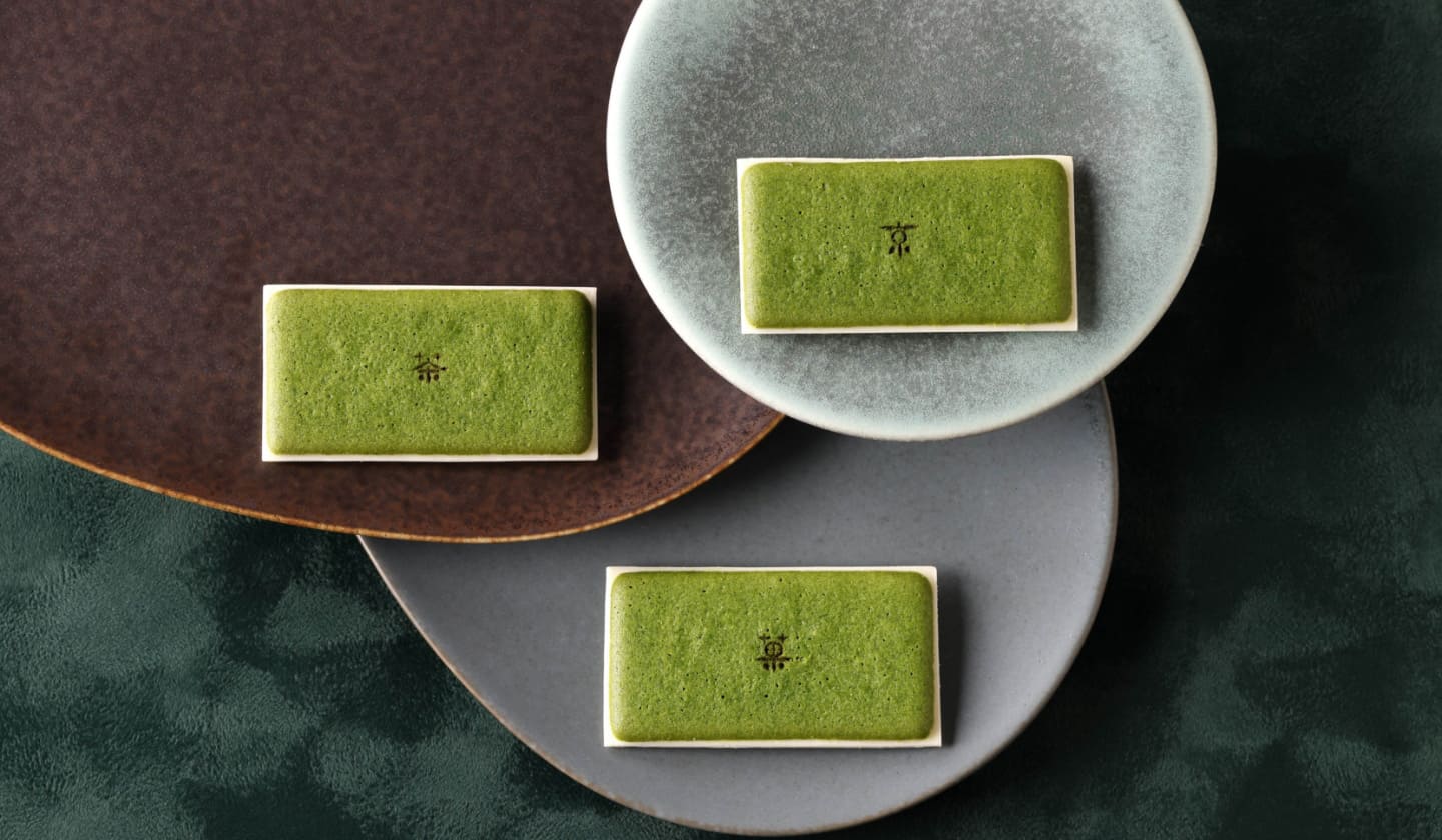 「お濃茶ラングドシャ 茶の菓」8枚入1,200円、12枚入1,800円