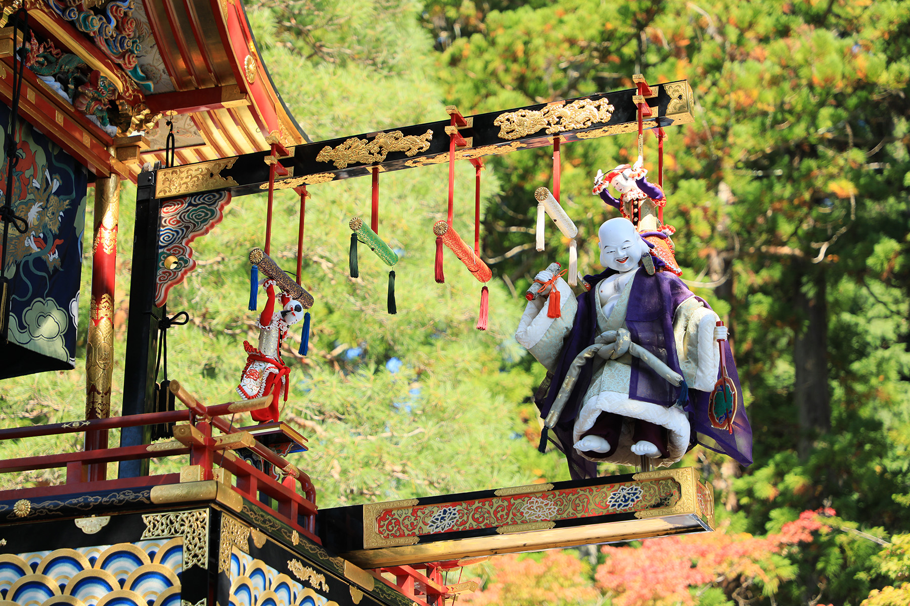 秋の高山祭で唯一、からくり人形が現存する屋台「布袋台」