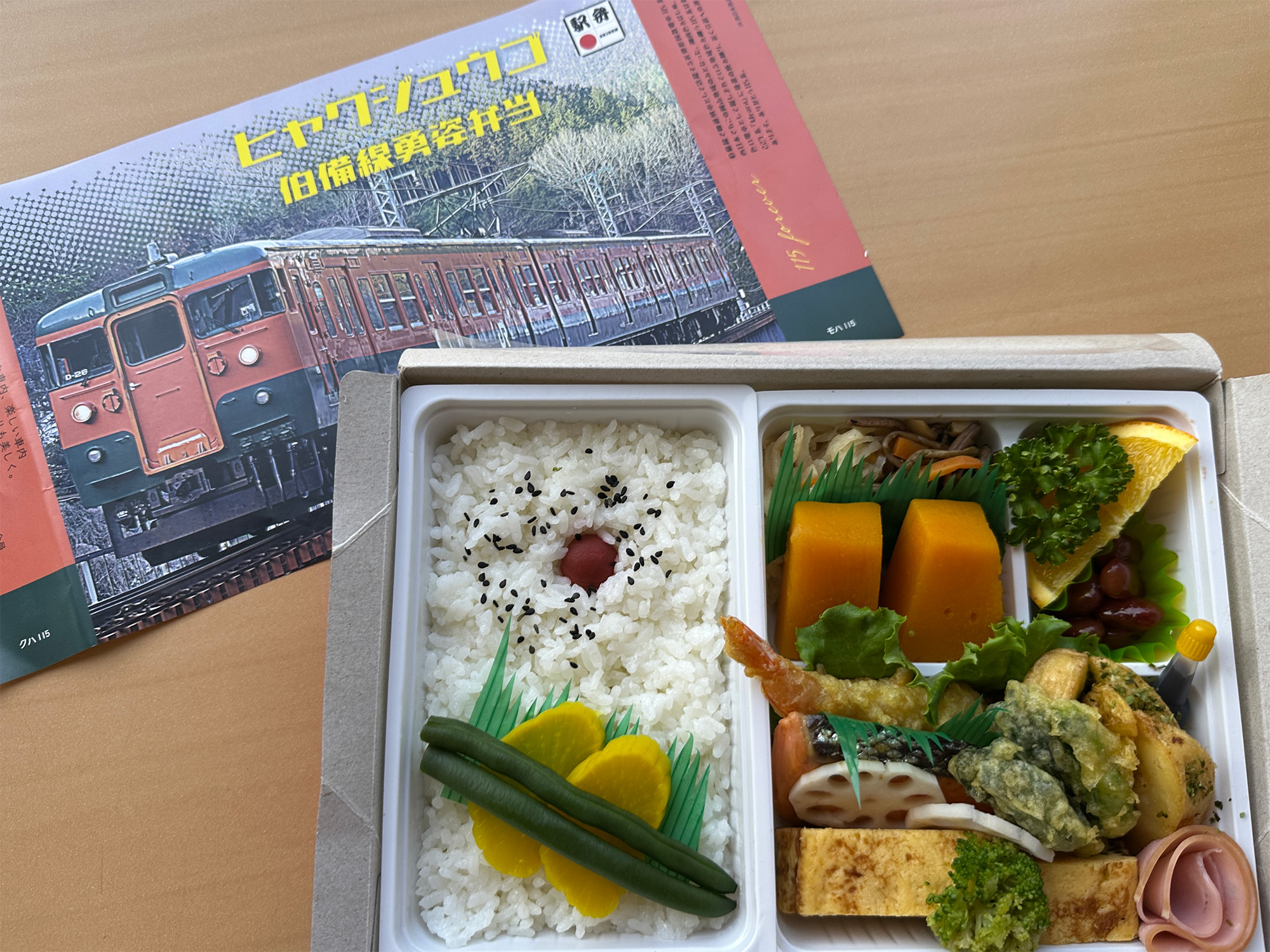 「ヒャクジュウゴ伯備線勇姿弁当」（大阪屋）