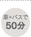 車とバスで50分