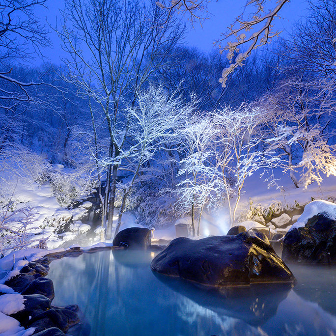 冬の絶景雪見露天
