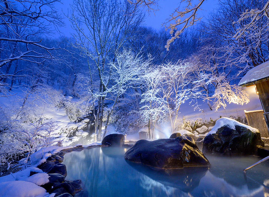 冬の絶景雪見露天