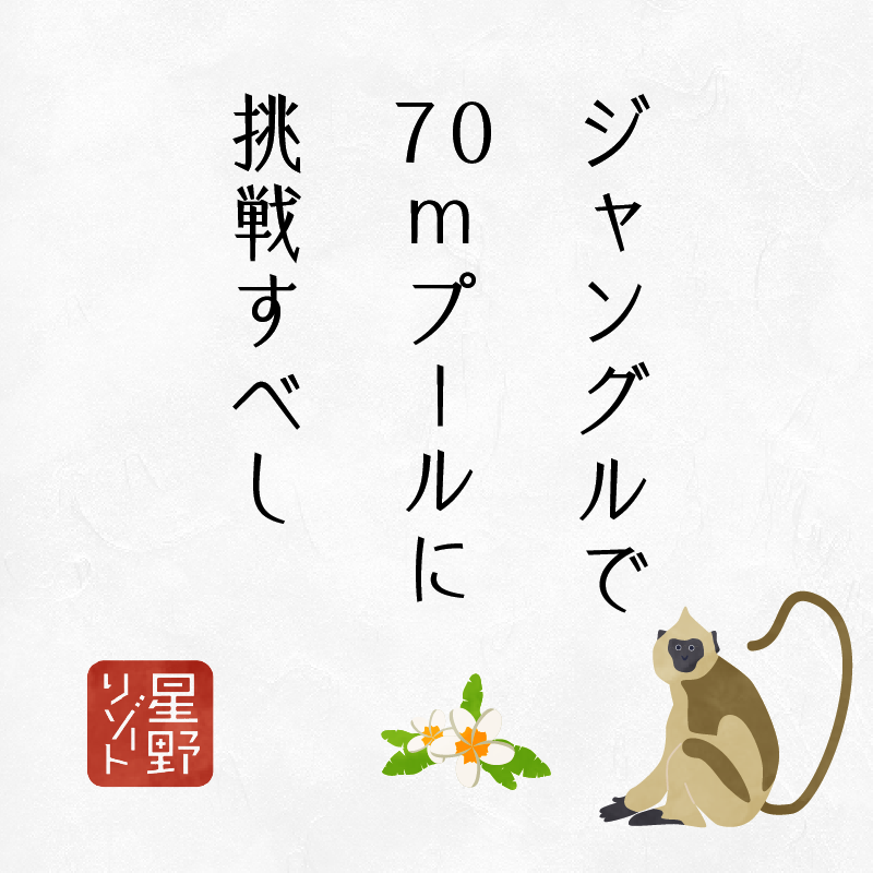 ジャングルで70ｍプールに挑戦すべし