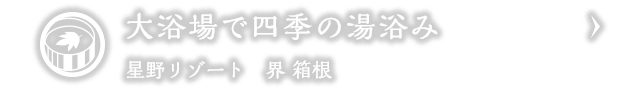 大浴場で四季の湯浴み｜星野リゾート　界 箱根